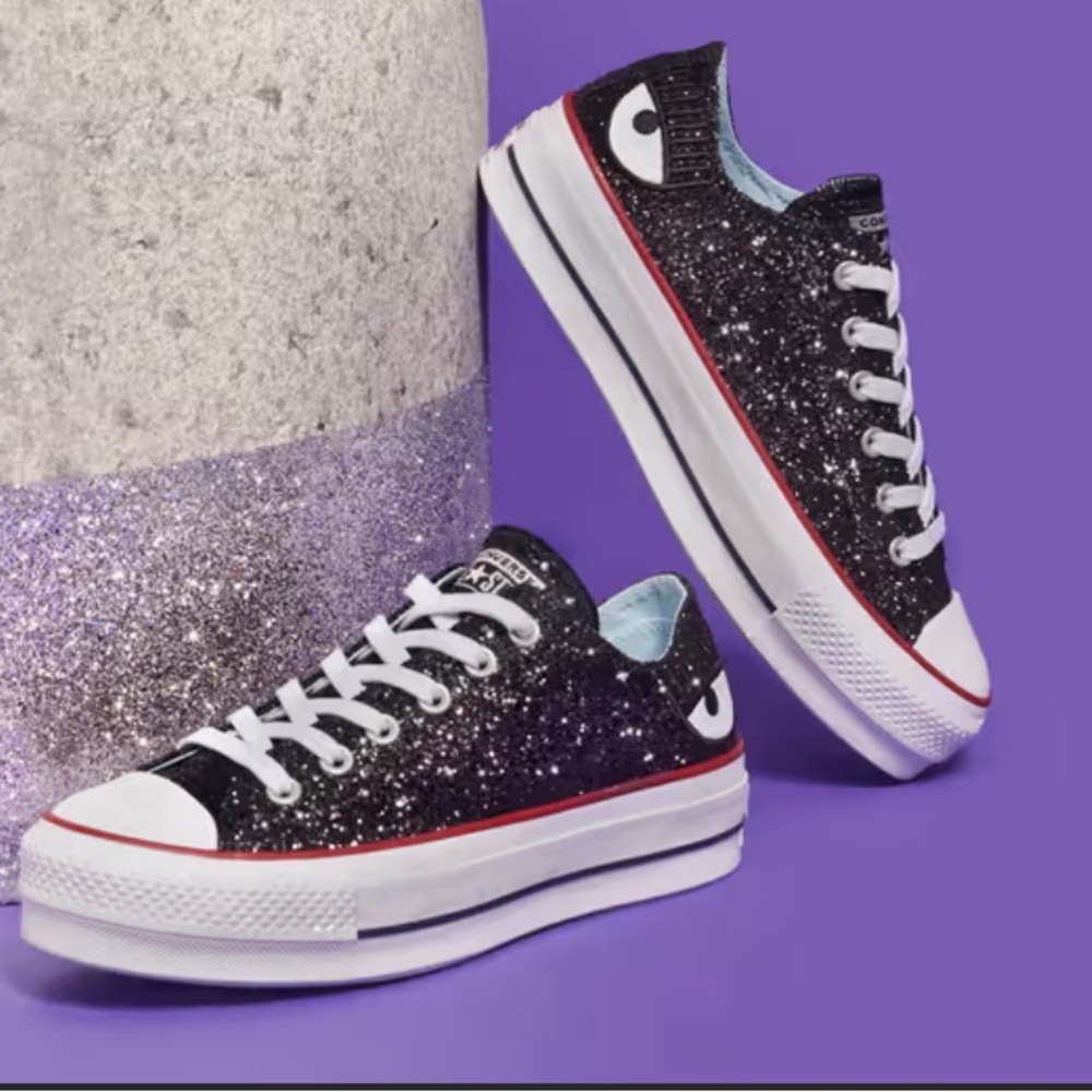 Converse Women's Black Glitter Sneakers